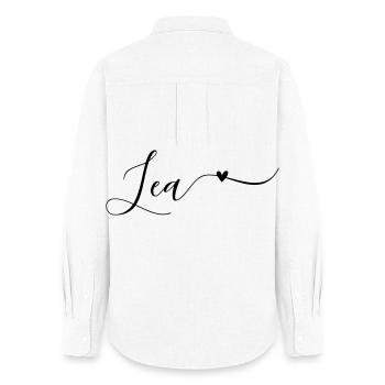 Lea Name First Name Decorative - Women's Oxford Shirt - white - Back - AI Model Female 172 light (172cm)
