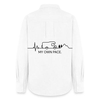 MY OWN PACE.  (ECG - color customizable) - Women's Oxford Shirt - white - Back - AI Model Female 172 light (172cm)