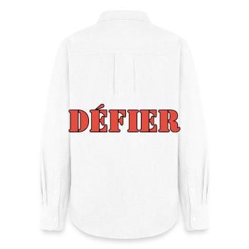 DÉFIER - Chemise Oxford Femme - blanc - Dos - AI Model Female 172 light (172cm)