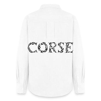 Corse Tribal - Chemise Oxford Femme - blanc - Dos - AI Model Female 172 light (172cm)