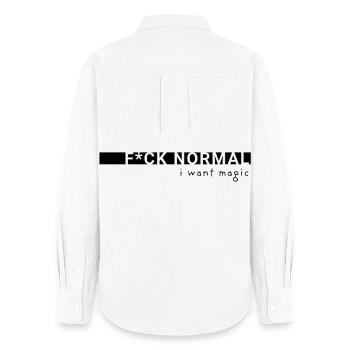 Fuck Normal – I Want Magic - Women's Oxford Shirt - white - Back - AI Model Female 172 light (172cm)