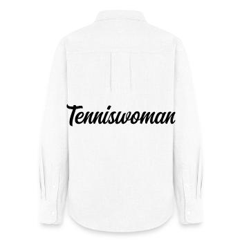 Tenniswoman Pro Raquette Balles Court Sportive - Chemise Oxford Femme - blanc - Dos - AI Model Female 172 light (172cm)