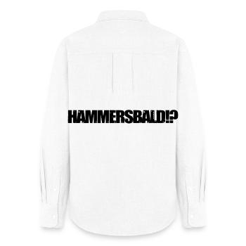 HAMMERSBALD?! BLACK - Frauen Oxford Hemd - Weiß - Hinten - AI Model Female 172 light (172cm)