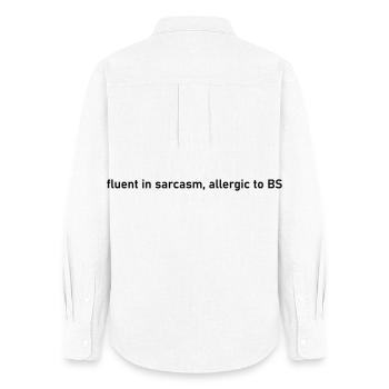Fluent en sarcasme, allergique aux conneries de t-shirt - Chemise Oxford Femme - blanc - Dos - AI Model Female 172 light (172cm)
