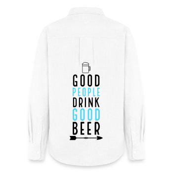 beer - Women's Oxford Shirt - white - Back - AI Model Female 172 light (172cm)