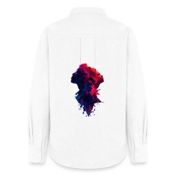 Collective_Flow_of_Minds - Chemise Oxford Femme - blanc - Dos - AI Model Female 172 light (172cm)