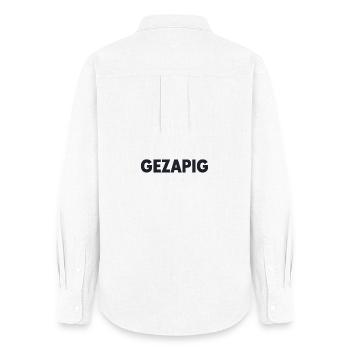 Lazy – Flemish Relaxed Mood - Women's Oxford Shirt - white - Back - AI Model Female 172 light (172cm)