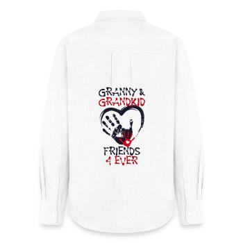 Grandchild Grandmother Grandma Statement Senior - Women's Oxford Shirt - white - Back - AI Model Female 172 light (172cm)