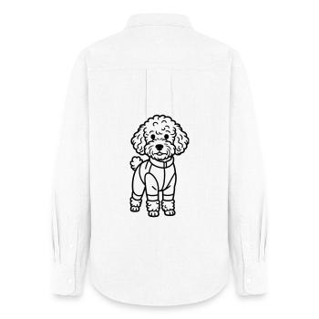 Spoodle Dog - Frauen Oxford Hemd - Weiß - Hinten - AI Model Female 172 light (172cm)