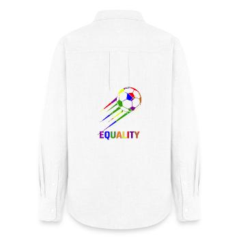 Fußball Regenbogen WM Equality - Frauen Oxford Hemd - Weiß - Hinten - AI Model Female 172 light (172cm)