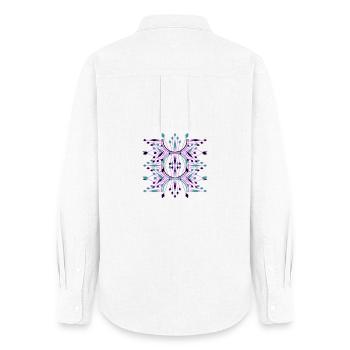 Designer clothes and tote bags, chic and unique style. - Women's Oxford Shirt - white - Back - AI Model Female 172 light (172cm)