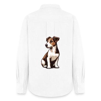 Jack Russell Terrier - Women's Oxford Shirt - white - Back - AI Model Female 172 light (172cm)