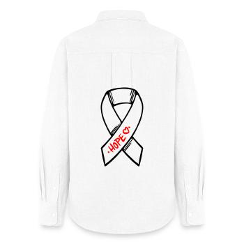 Loop Cancer Hope - Women's Oxford Shirt - white - Back - AI Model Female 172 light (172cm)