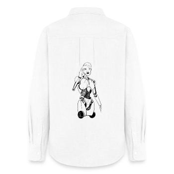 Arts - Chemise Oxford Femme - blanc - Dos - AI Model Female 172 light (172cm)