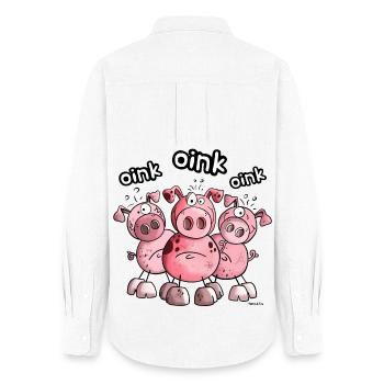 Funny Pig Team - Porc - Chemise Oxford Femme - blanc - Dos - AI Model Female 172 light (172cm)