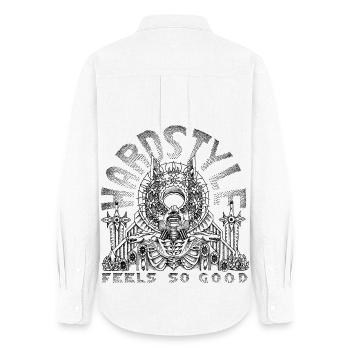 HARDSTYLE feels so good - black - Women's Oxford Shirt - white - Back - AI Model Female 172 light (172cm)