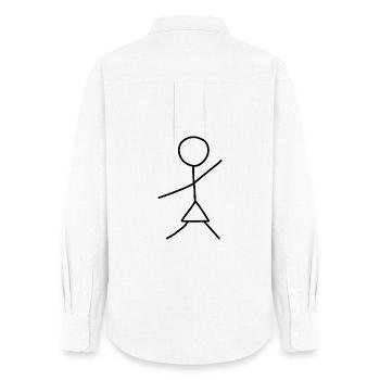 Darstellung einer begrüßenden Frau - Frauen Oxford Hemd - Weiß - Hinten - AI Model Female 172 light (172cm)