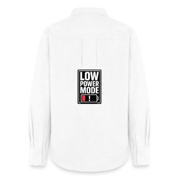 Mode basse consommation - Chemise Oxford Femme - blanc - Dos - AI Model Female 172 light (172cm)