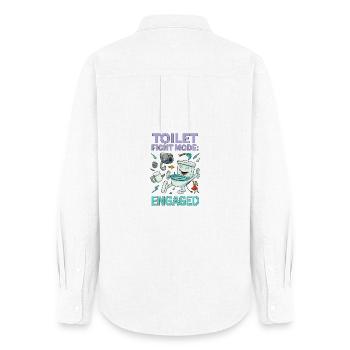 Mode de combat aux toilettes - Conception absurde de Brainrot - Chemise Oxford Femme - blanc - Dos - AI Model Female 172 light (172cm)