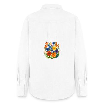 Wildflower Bloomscape - Women's Oxford Shirt - white - Back - AI Model Female 172 light (172cm)