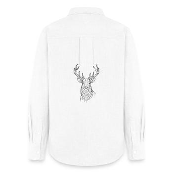 Modern deer design - Women's Oxford Shirt - white - Back - AI Model Female 172 light (172cm)