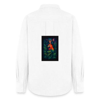 Galactic Wilderness Totem - Women's Oxford Shirt - white - Back - AI Model Female 172 light (172cm)