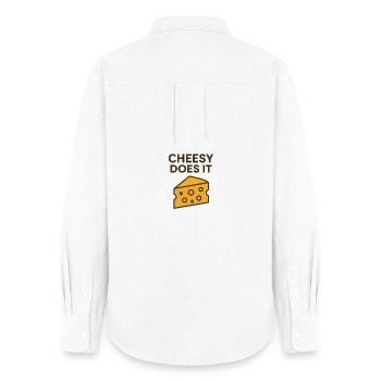 Cheesy le fait Design de motivation - Chemise Oxford Femme - blanc - Dos - AI Model Female 172 light (172cm)