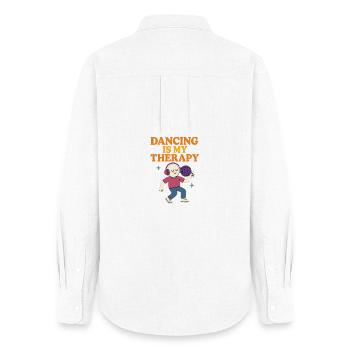 Dancing Is My Therapy Retro Design - Women's Oxford Shirt - white - Back - AI Model Female 172 light (172cm)