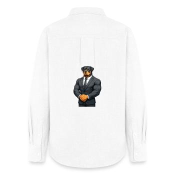 Muscular Dog - Women's Oxford Shirt - white - Back - AI Model Female 172 light (172cm)