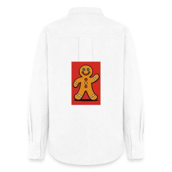Happy Gingerbread Man - Women's Oxford Shirt - white - Back - AI Model Female 172 light (172cm)