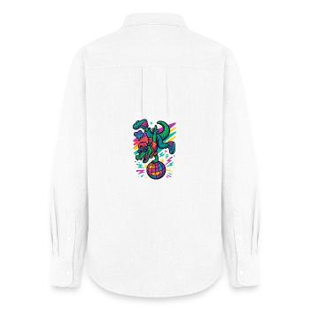 Breakdance Alligator - Women's Oxford Shirt - white - Back - AI Model Female 172 light (172cm)