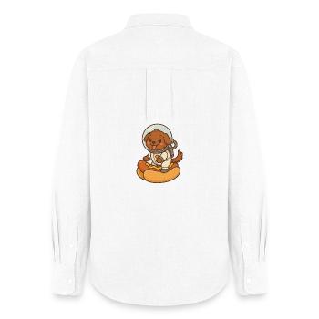 Space dog on hot dog in astronaut costume - Women's Oxford Shirt - white - Back - AI Model Female 172 light (172cm)