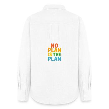 Aucun plan n’est le plan - Chemise Oxford Femme - blanc - Dos - AI Model Female 172 light (172cm)