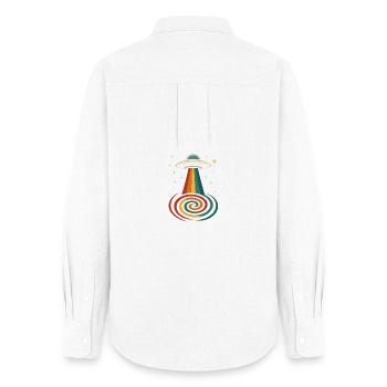 UFO Rainbow Beam - Women's Oxford Shirt - white - Back - AI Model Female 172 light (172cm)