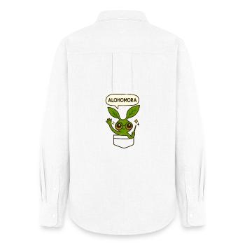 Small Spell Bowtruckle - Women's Oxford Shirt - white - Back - AI Model Female 172 light (172cm)