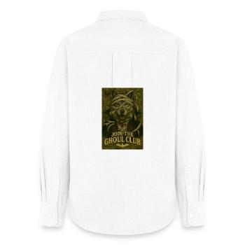 Ghoul Club Dog with Bandages - Women's Oxford Shirt - white - Back - AI Model Female 172 light (172cm)