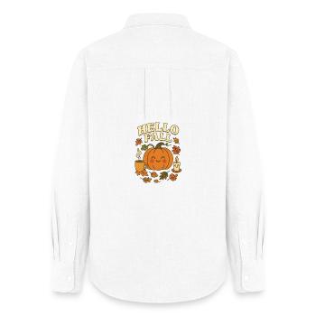 Cute_hello_fall - Frauen Oxford Hemd - Weiß - Hinten - AI Model Female 172 light (172cm)