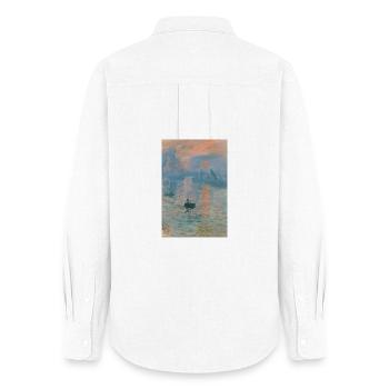 Paysage marin impressionniste Coucher de soleil - Chemise Oxford Femme - blanc - Dos - AI Model Female 172 light (172cm)