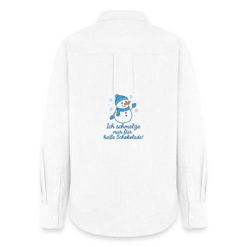 Snowman Melt, Hot Chocolate Christmas - Women's Oxford Shirt - white - Back - AI Model Female 172 light (172cm)