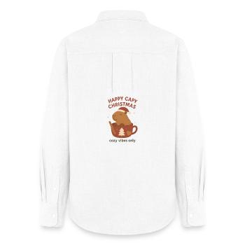Capybara Christmas - Frauen Oxford Hemd - Weiß - Hinten - AI Model Female 172 light (172cm)