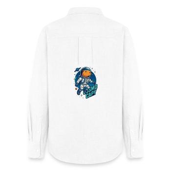 Cosmo Capy – Chemise 🚀 Space Capybara - Chemise Oxford Femme - blanc - Dos - AI Model Female 172 light (172cm)