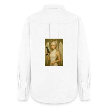 Ange avec une arme - Chemise Oxford Femme - blanc - Dos - AI Model Female 172 light (172cm)