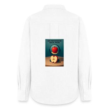 The apple's mirror of social life - Women's Oxford Shirt - white - Back - AI Model Female 172 light (172cm)