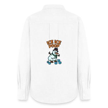 schneemann eiswürfel kinder witzig pups - Chemise Oxford Femme - blanc - Dos - AI Model Female 172 light (172cm)