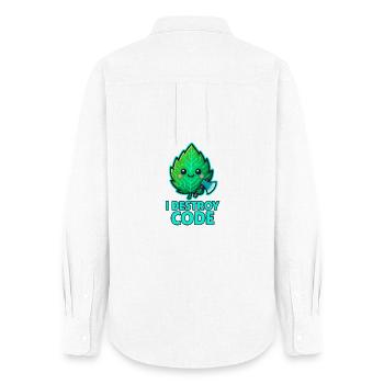 Green Leaf Code Warrior - Women's Oxford Shirt - white - Back - AI Model Female 172 light (172cm)