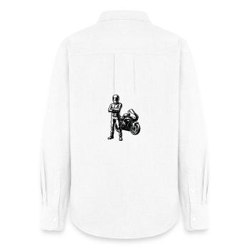 Style d’illustration Superbike Racer - Chemise Oxford Femme - blanc - Dos - AI Model Female 172 light (172cm)