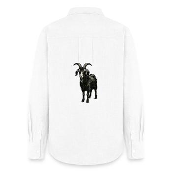 Dunkler Ziegenbock – Mystisches Tiermotiv - Frauen Oxford Hemd - Weiß - Hinten - AI Model Female 172 light (172cm)