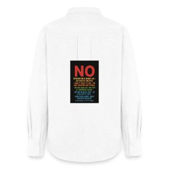 Pas de mot, pas d’achat – Protestation multilingue - Chemise Oxford Femme - blanc - Dos - AI Model Female 172 light (172cm)