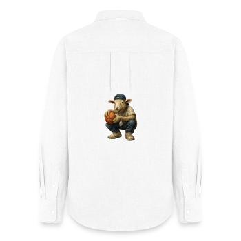 Basket-ball Sheep Streetwear - Chemise Oxford Femme - blanc - Dos - AI Model Female 172 light (172cm)