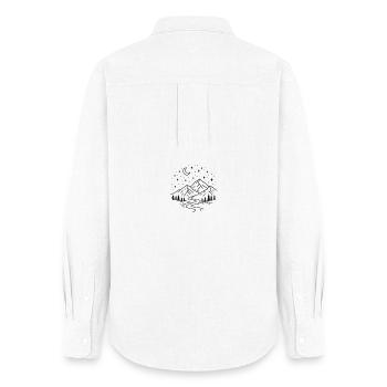 Night Mountains with Starry River - Women's Oxford Shirt - white - Back - AI Model Female 172 light (172cm)